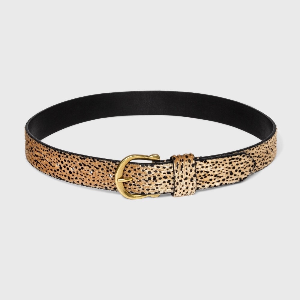 NWT Urban Safari Tan Leopard Spot Horseshoe Belt